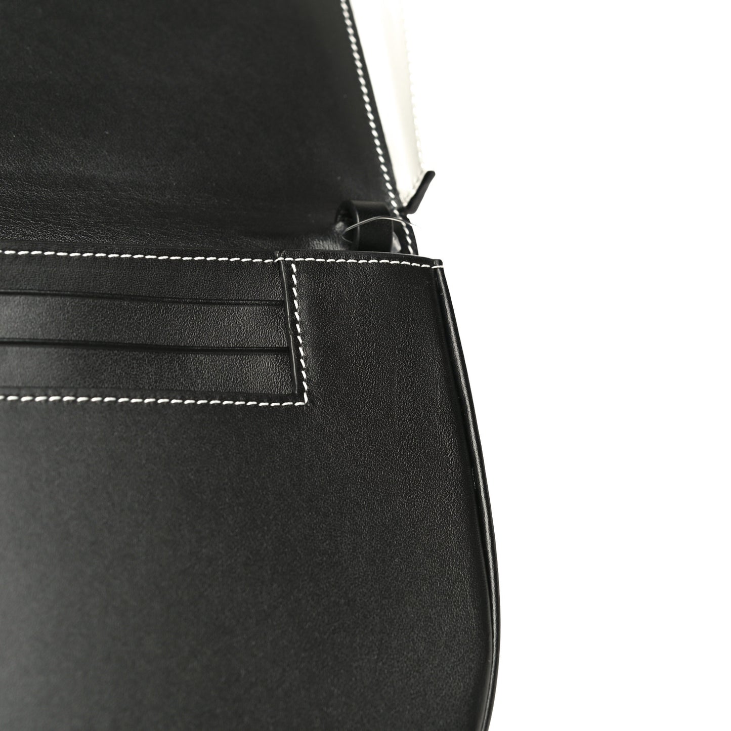 Soft Calfskin Heel Bag Black Soft White
