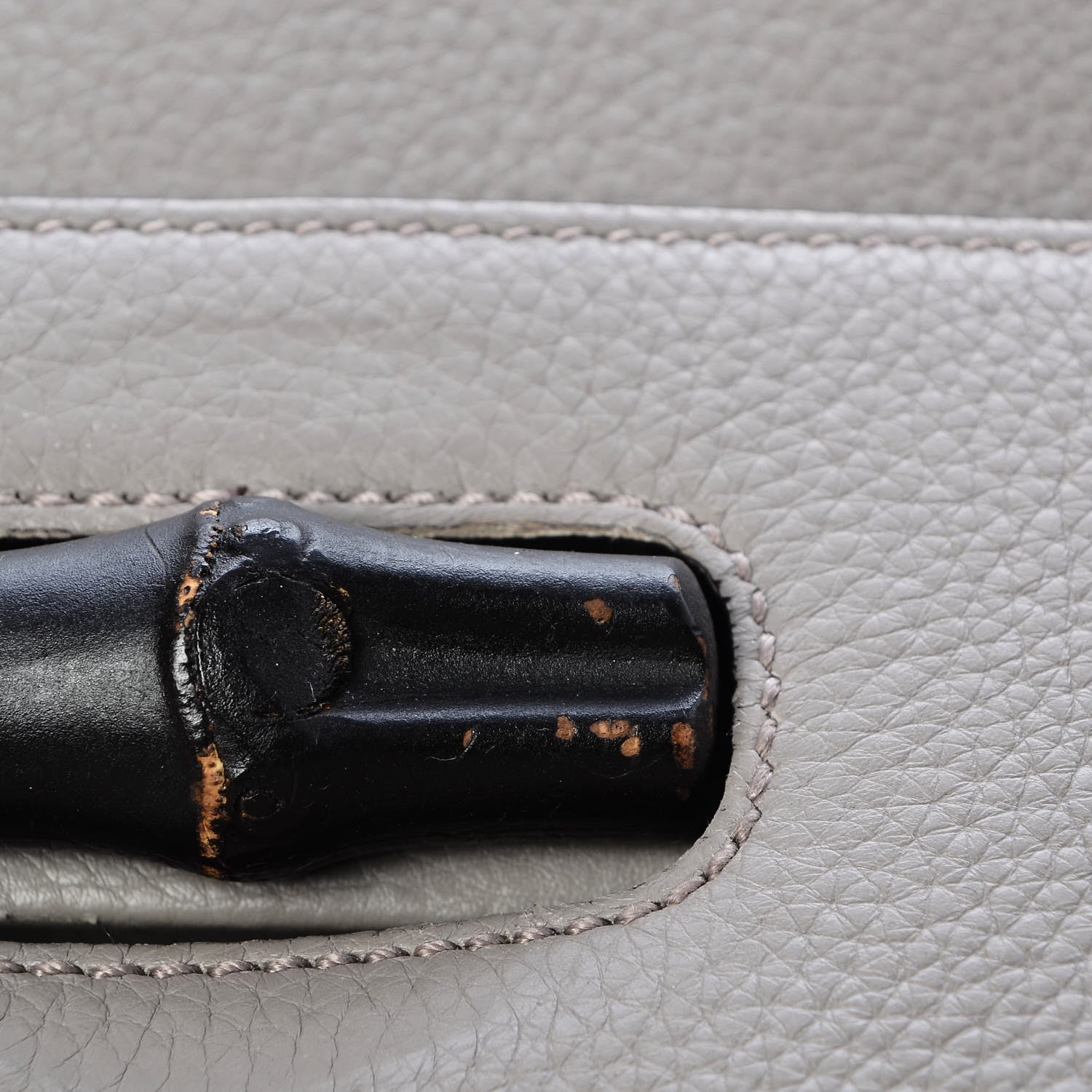 Gucci Cellarius Calfskin Large Bamboo Daily Top Handle Bag Storm Grey 8 of 9