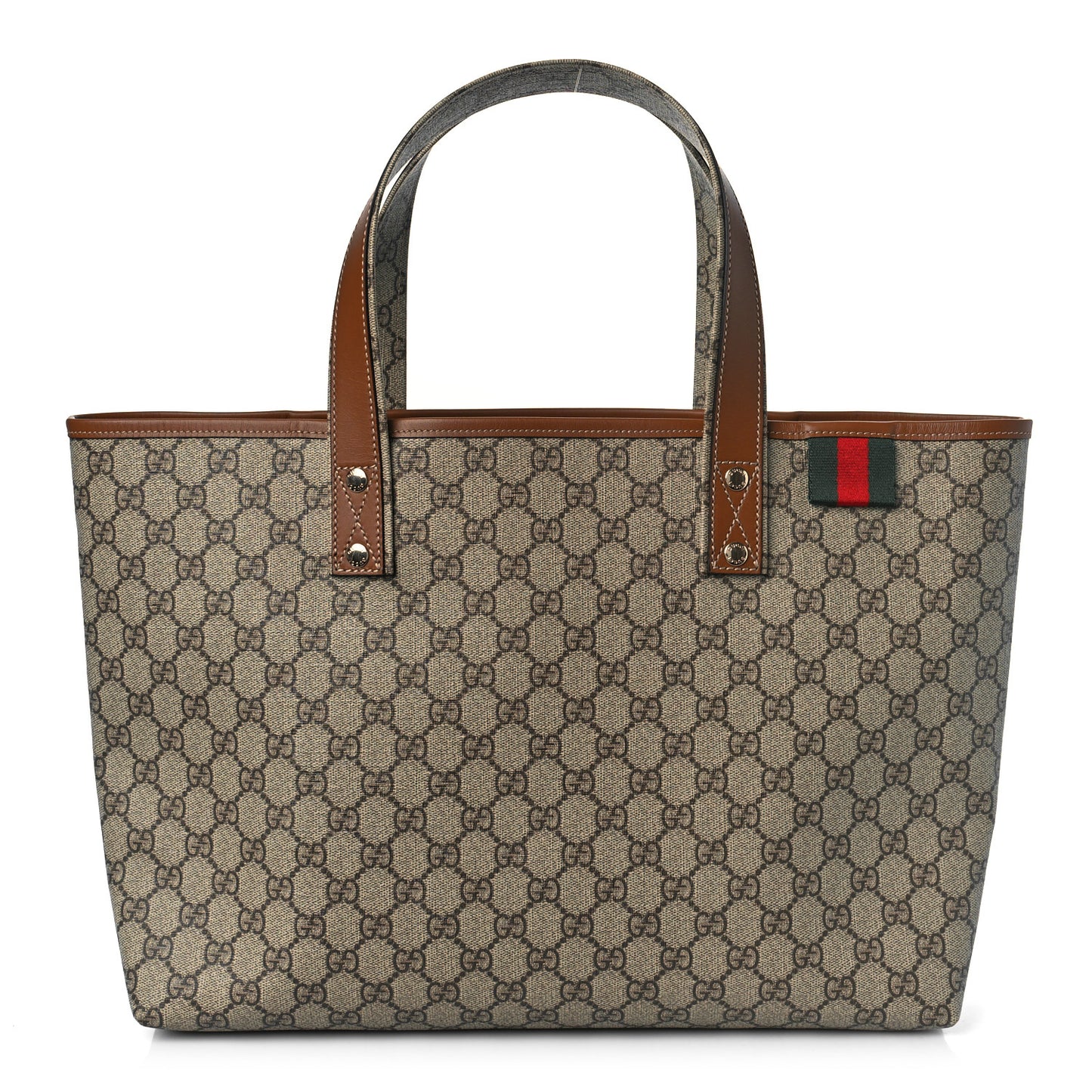 GG Plus Monogram Medium Signature Web Loop Tote Brown