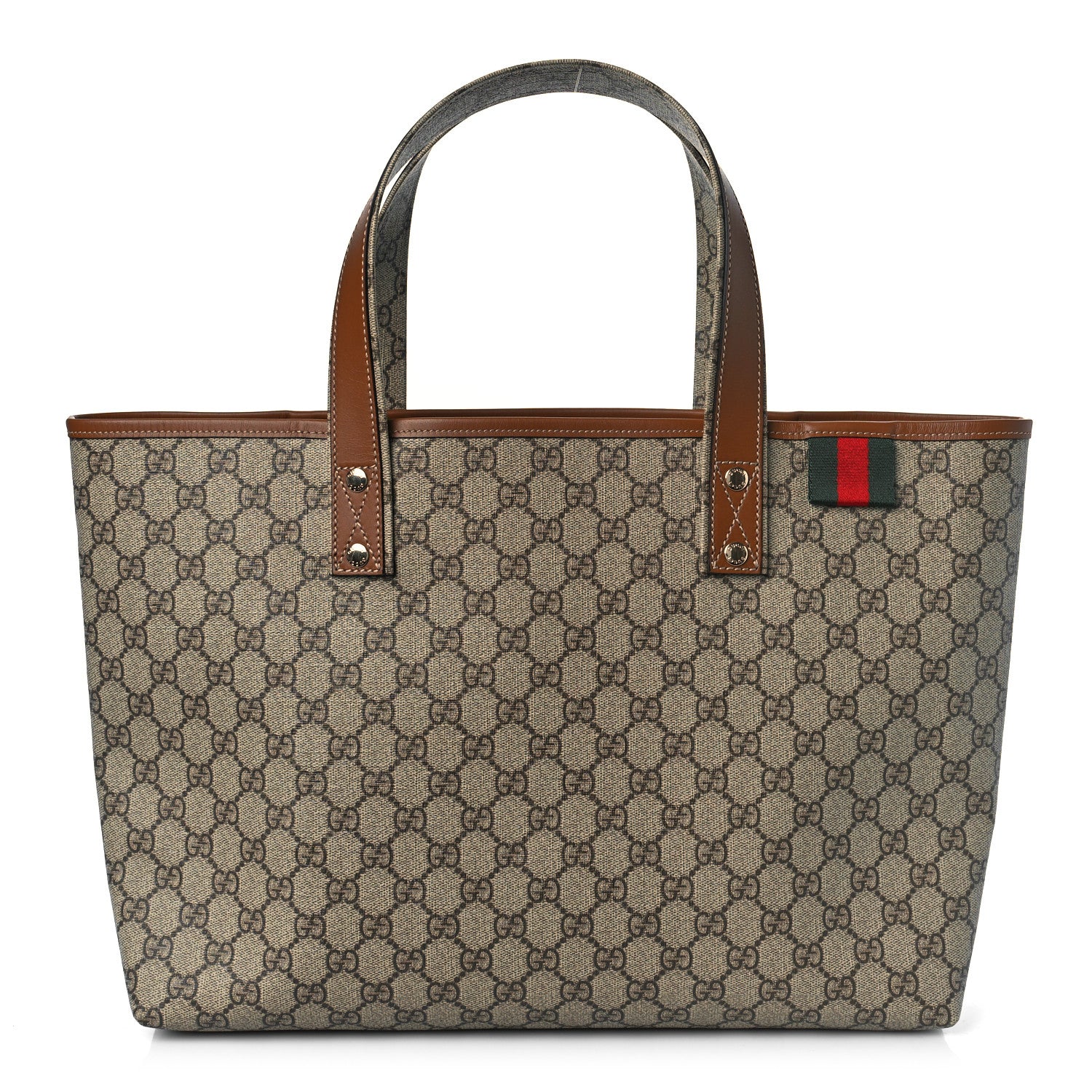 Gucci GG Plus Monogram Medium Signature Web Loop Tote Brown 1 of 8