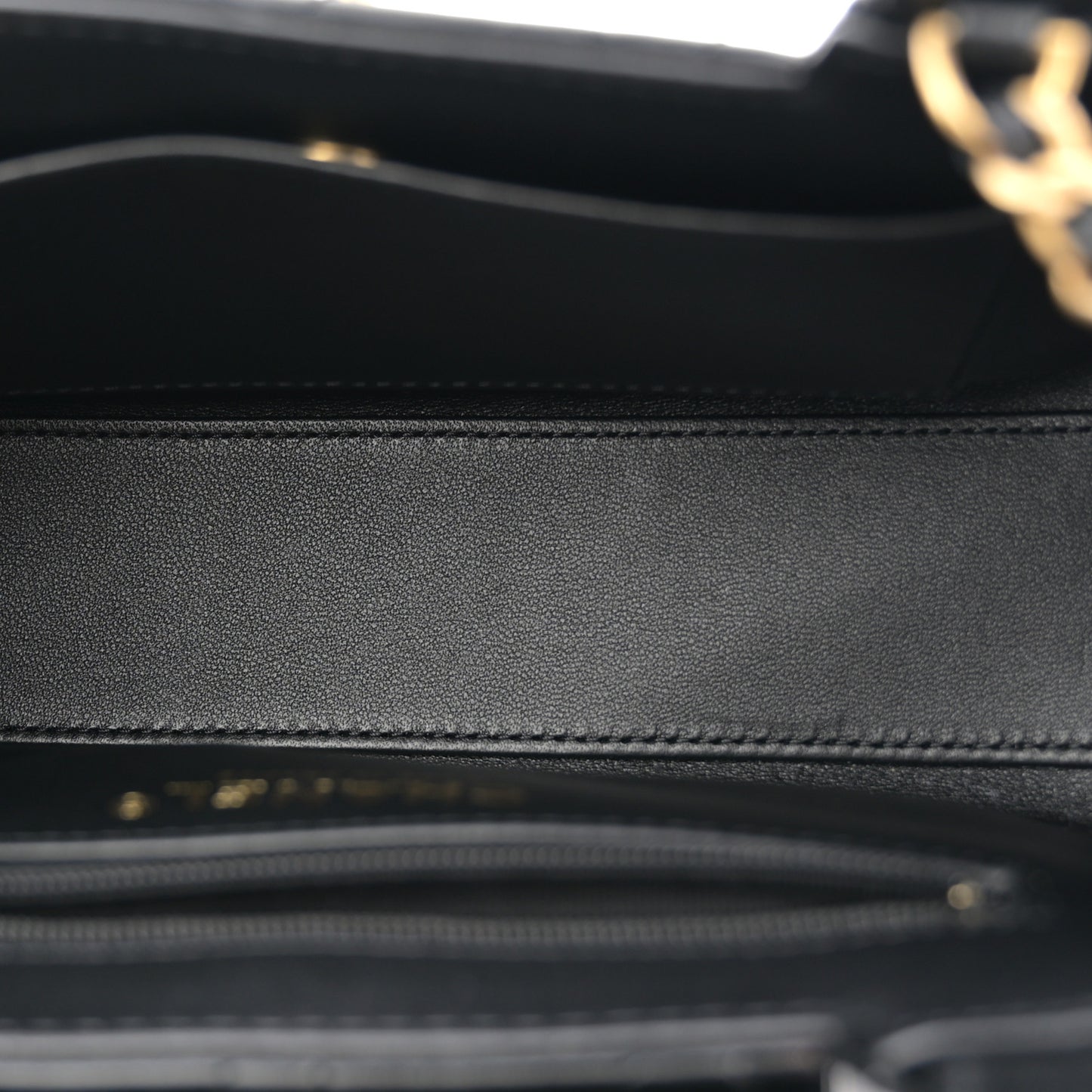 Shiny Aged Calfskin Quilted Nano Kelly Shopper Black