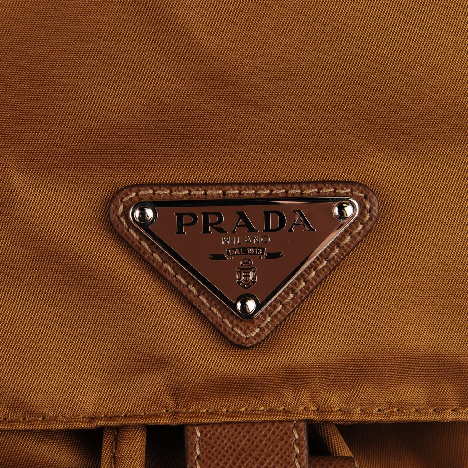 Prada Vela Nylon Saffiano Backpack Tobacco 9 of 9