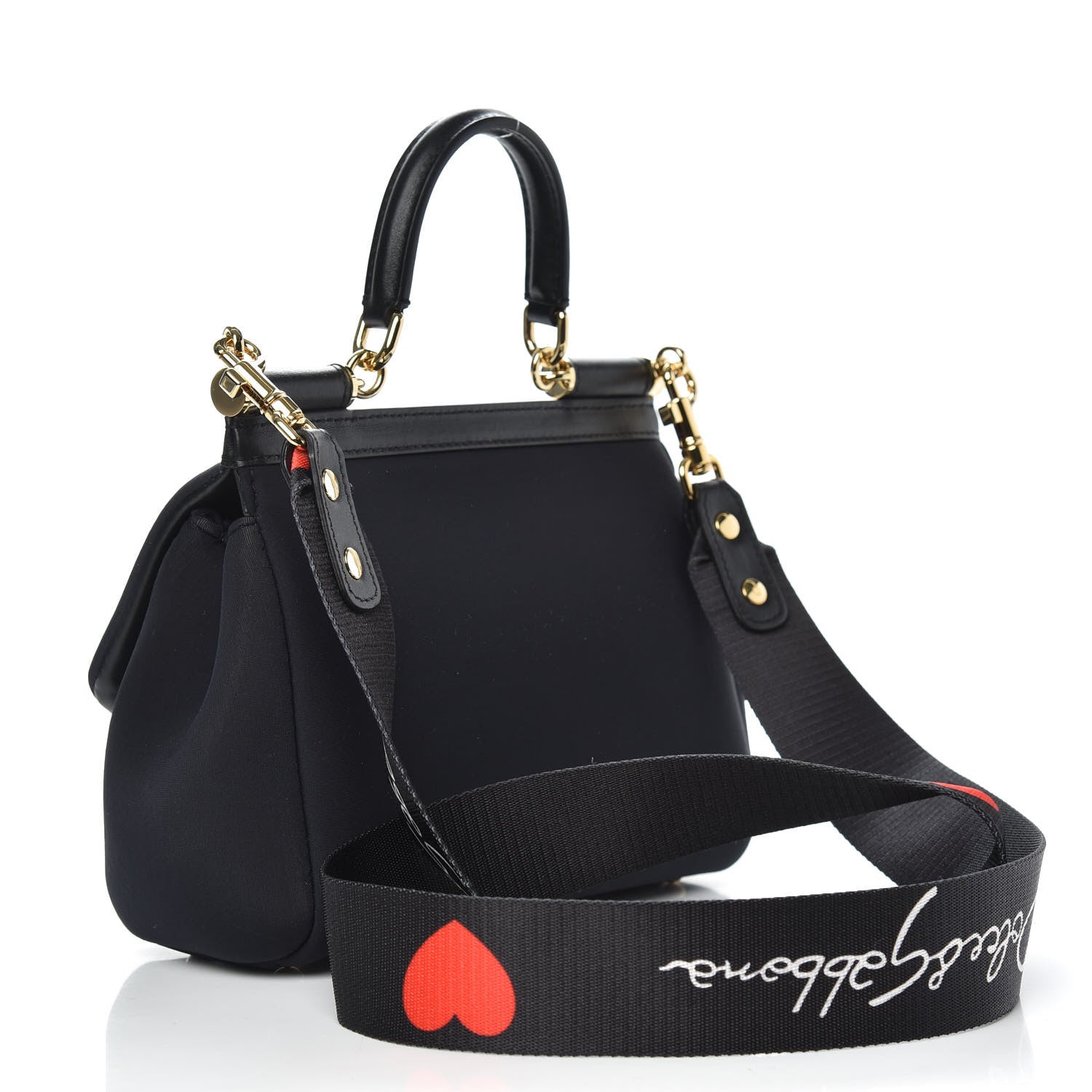 Dolce & Gabbana Neoprene Small Miss Sicily Satchel Black 3 of 9