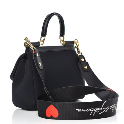 Dolce & Gabbana Neoprene Small Miss Sicily Satchel Black 3 of 9