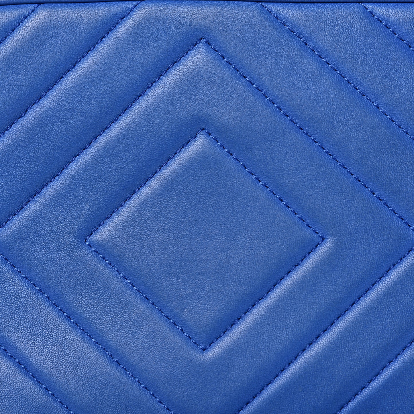 Lambskin Chevron Quilted Pyramid CC Camera Case Blue