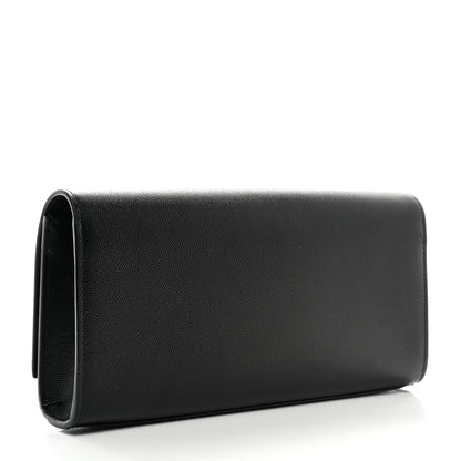 Saint Laurent Grain De Poudre Monochrome Monogram Cassandre Clutch Black 3 of 7