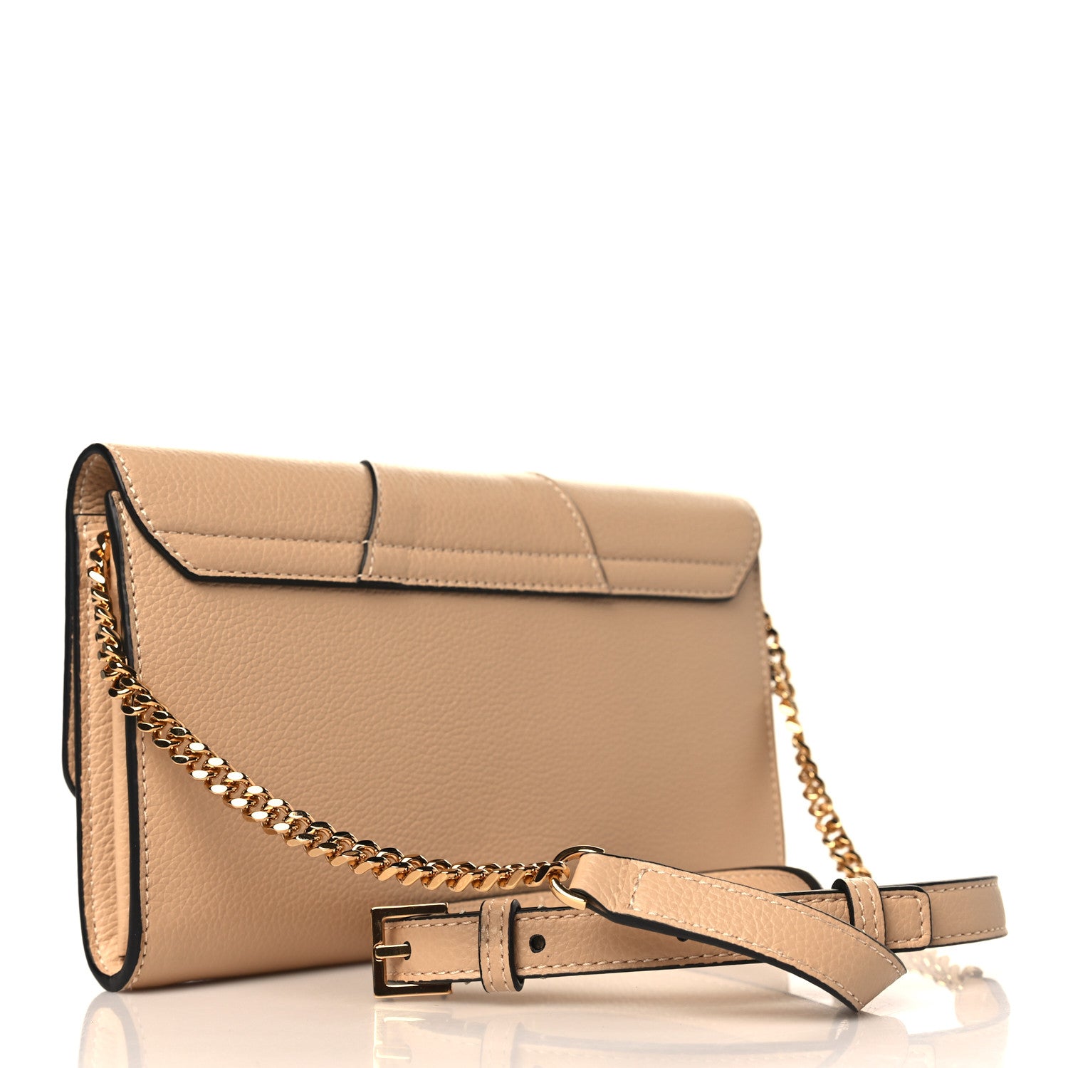 Versace Grainy Calfskin Virtus Chain Crossbody Beige 3 of 8