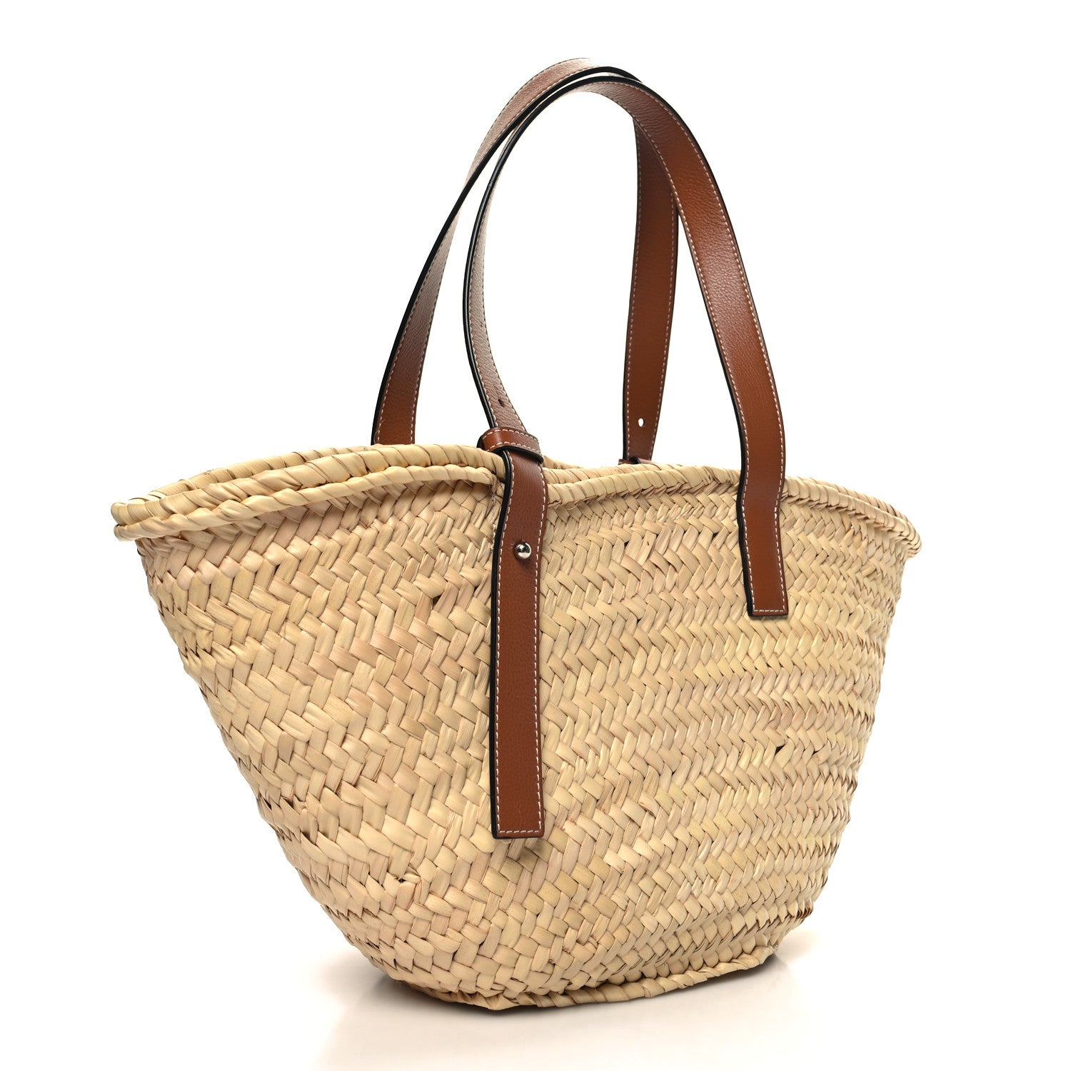 Loewe Raffia Basket Tote Bag Natural Tan 3 of 9