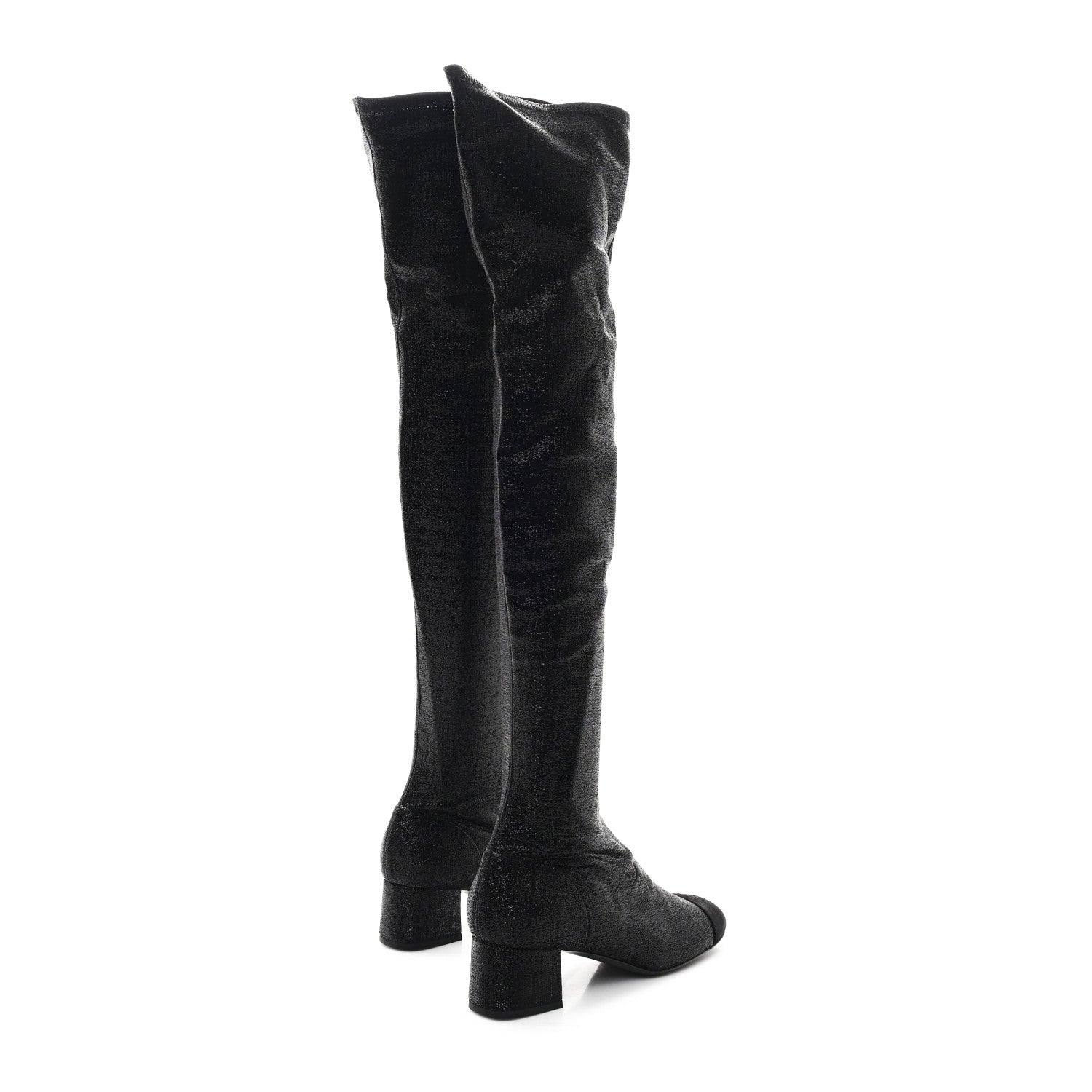 Chanel Glitter High Boots 37 Black 4 of 6