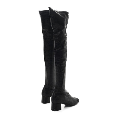 Chanel Glitter High Boots 37 Black 4 of 6