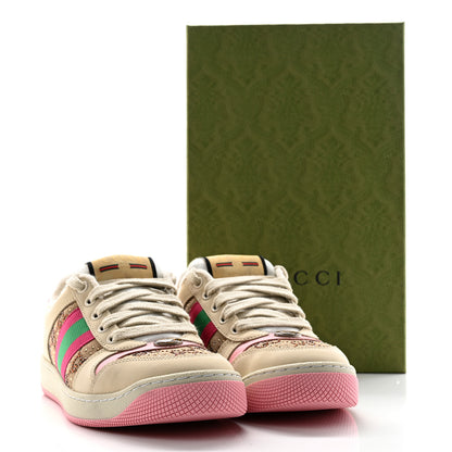 Gucci New GG Monogram Nubuck Web Crystal Embellished Womens Screener Sneakers 37 Camel Ebony Wild Rose 13 of 13