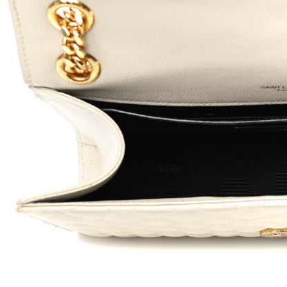 Saint Laurent Grain De Poudre Textured Mixed Matelasse Medium Triquilt Monogram Satchel Porcellana 5 of 7