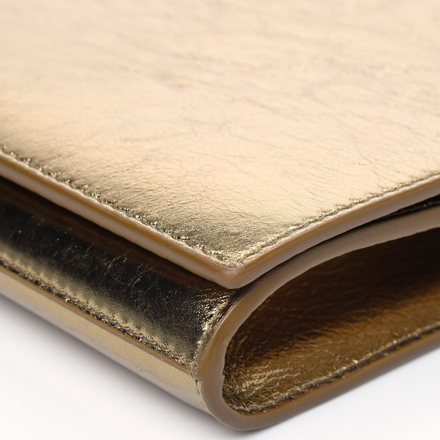 Metallic Calfskin Monogram Large Belle De Jour Clutch Gold