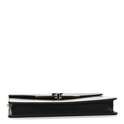 Salvatore Ferragamo Hammered Calfskin Gancio Wallet On Chain Black 3 of 7