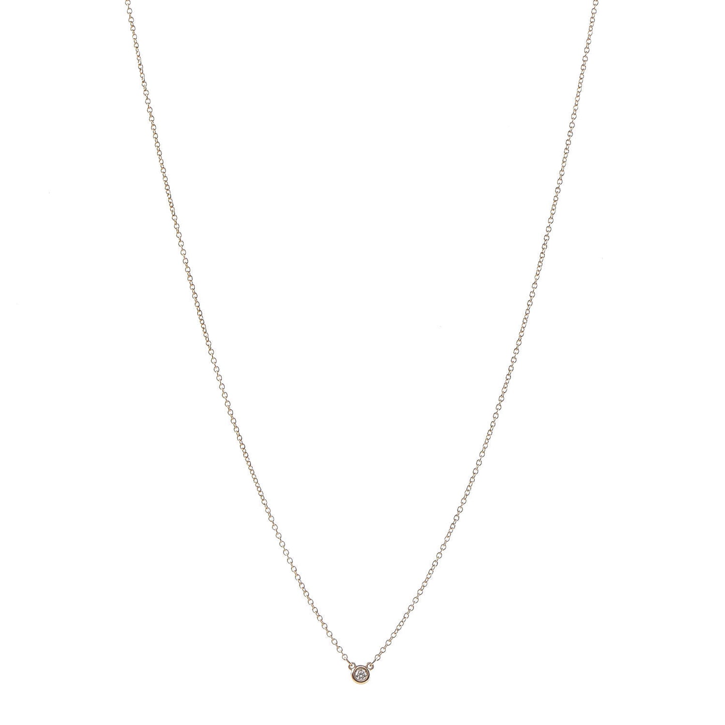 18K Rose Gold Diamond .03ct Elsa Peretti Diamonds by the Yard Pendant Necklace