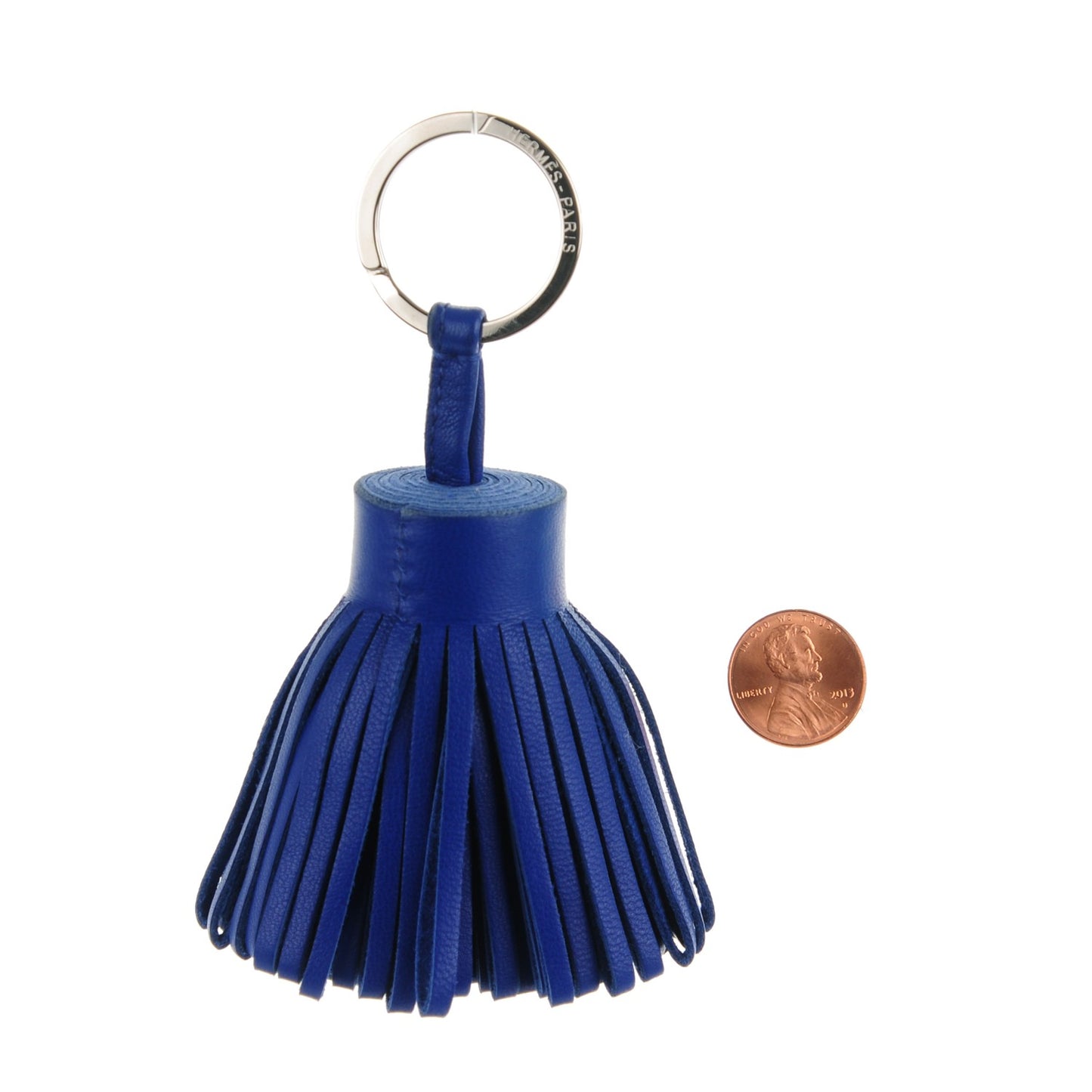 Lambskin Carmen Tassel Key Holder Bleu Electrique