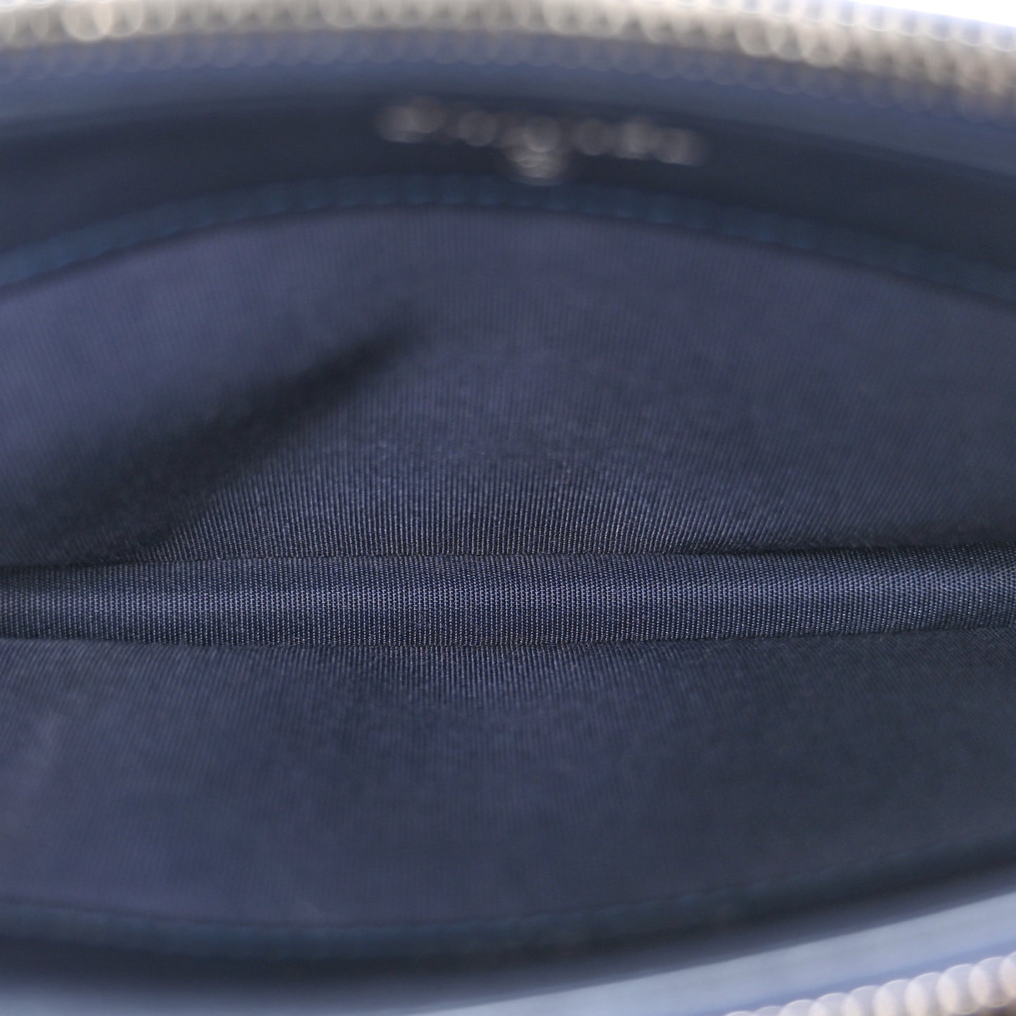 Metallic Caviar Quilted Small Boy Clutch With Chain Navy
