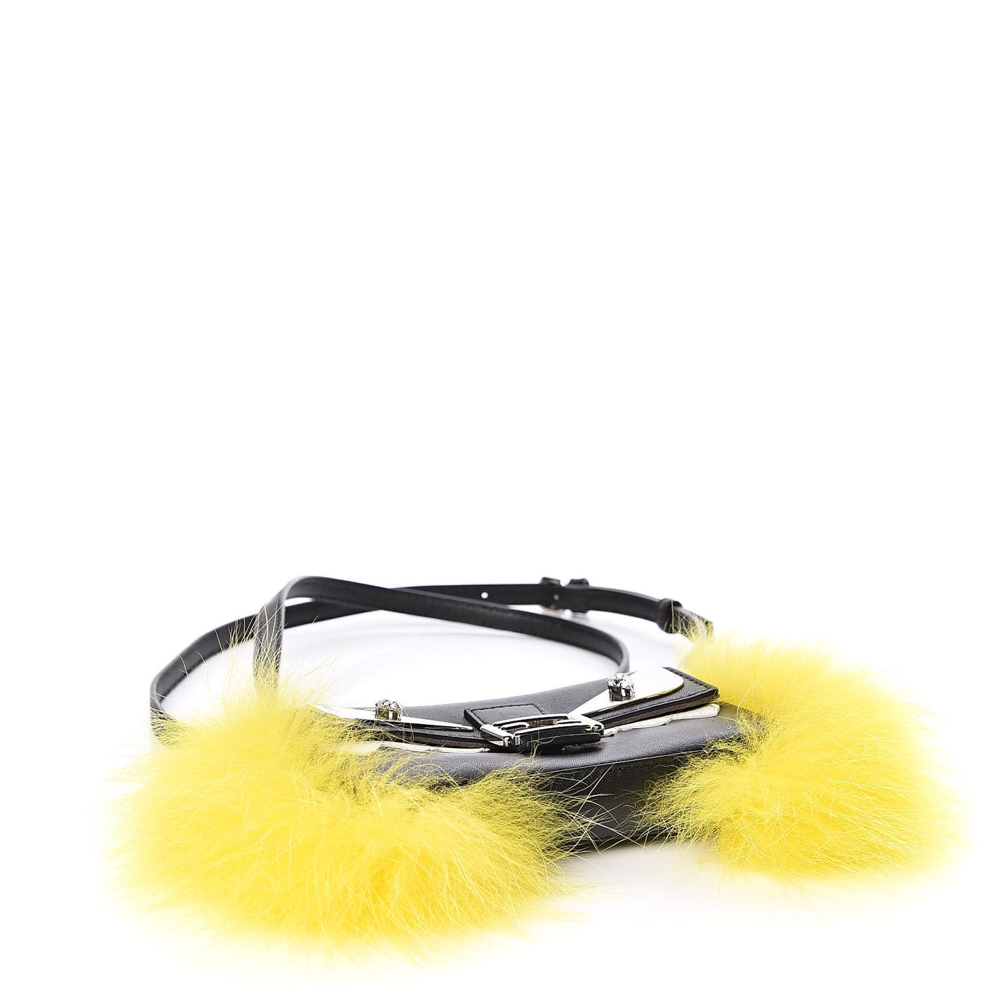 Nappa Fox Fur Monster Micro Baguette Black