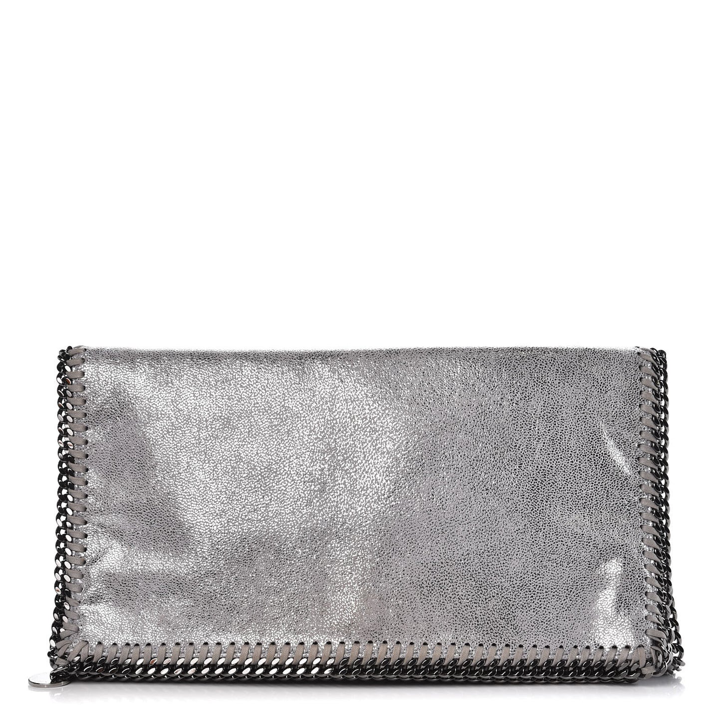 Shaggy Deer Falabella Fold Over Clutch Silver