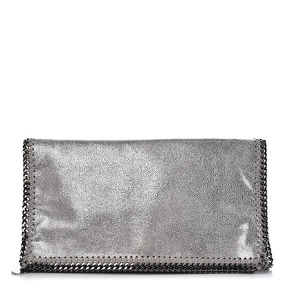 Stella McCartney Shaggy Deer Falabella Fold Over Clutch Silver 1 of 9