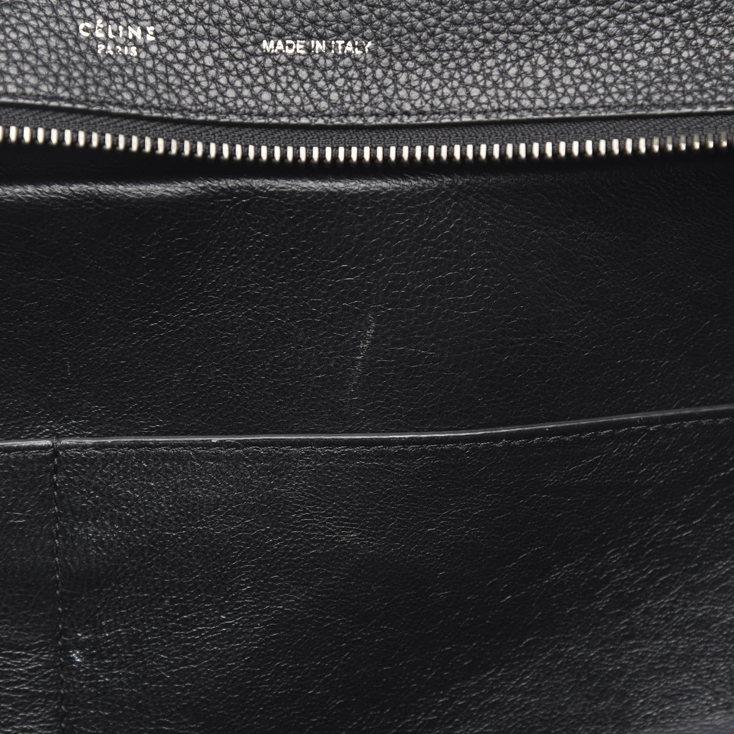 Drummed Calfskin Suede Medium Trapeze Black