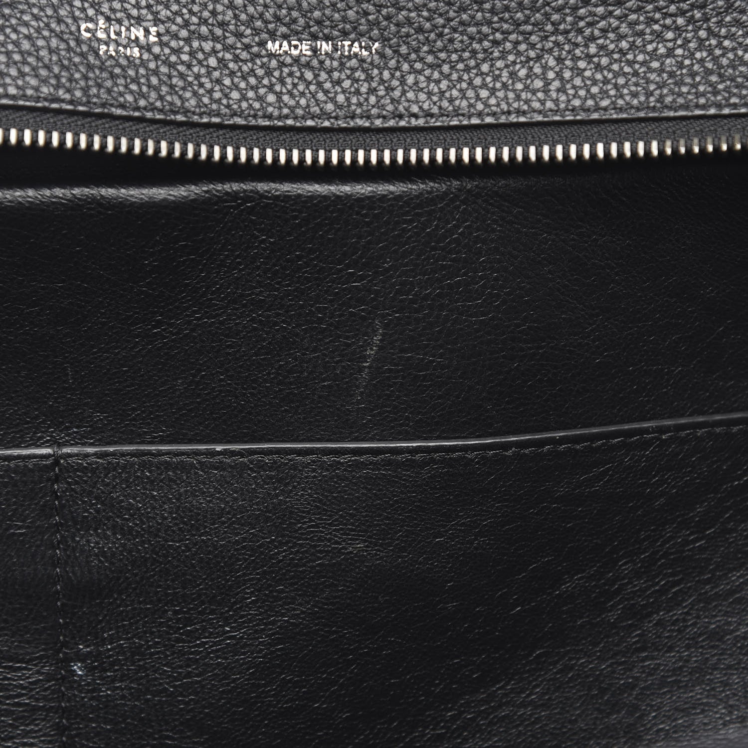 Celine Drummed Calfskin Suede Medium Trapeze Black 9 of 10