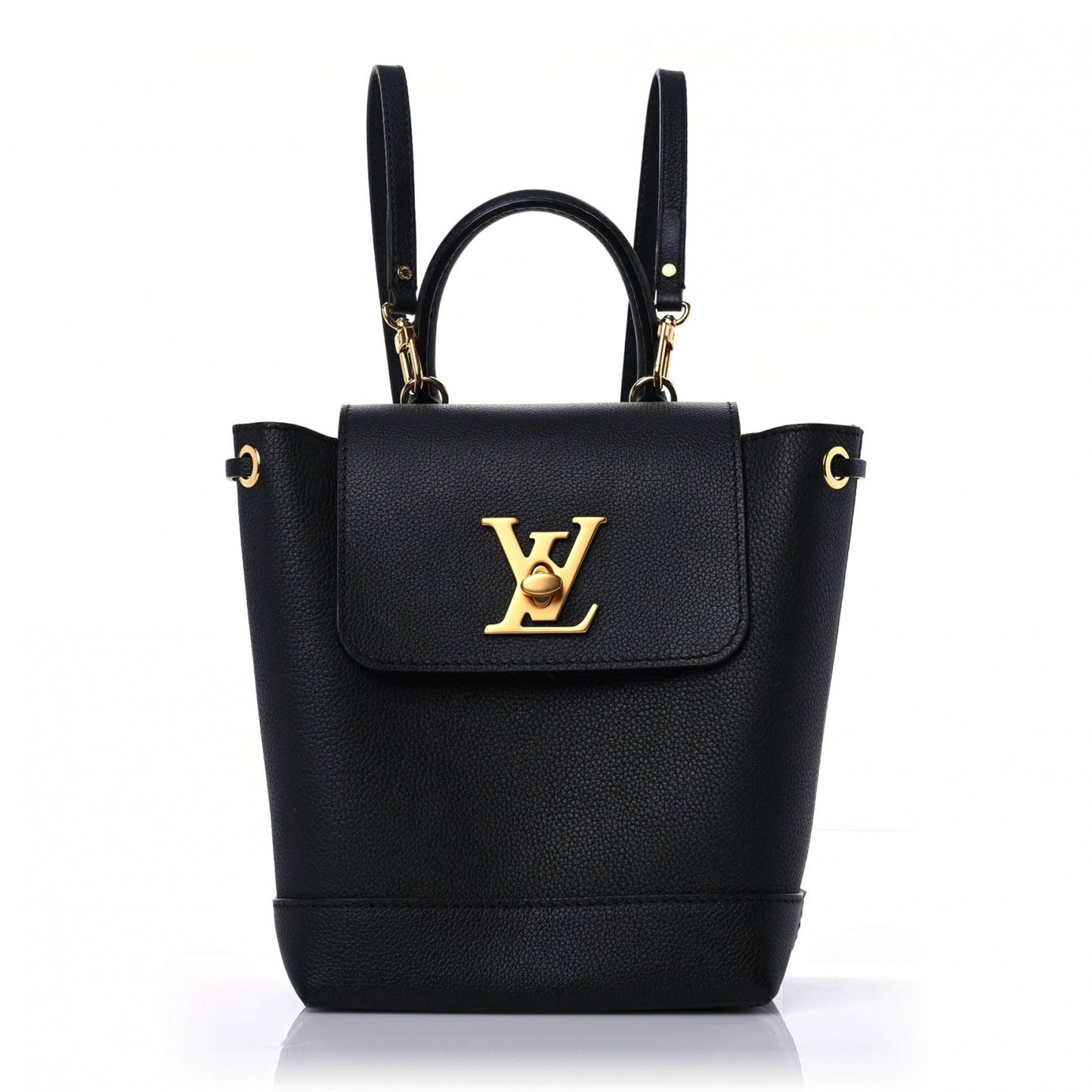 Calfskin Lockme Mini Backpack Black