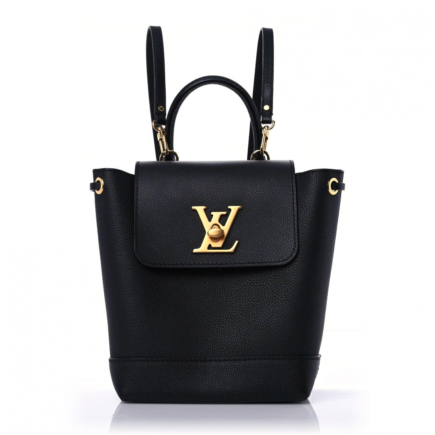 Louis Vuitton Calfskin Lockme Mini Backpack Black 1 of 13