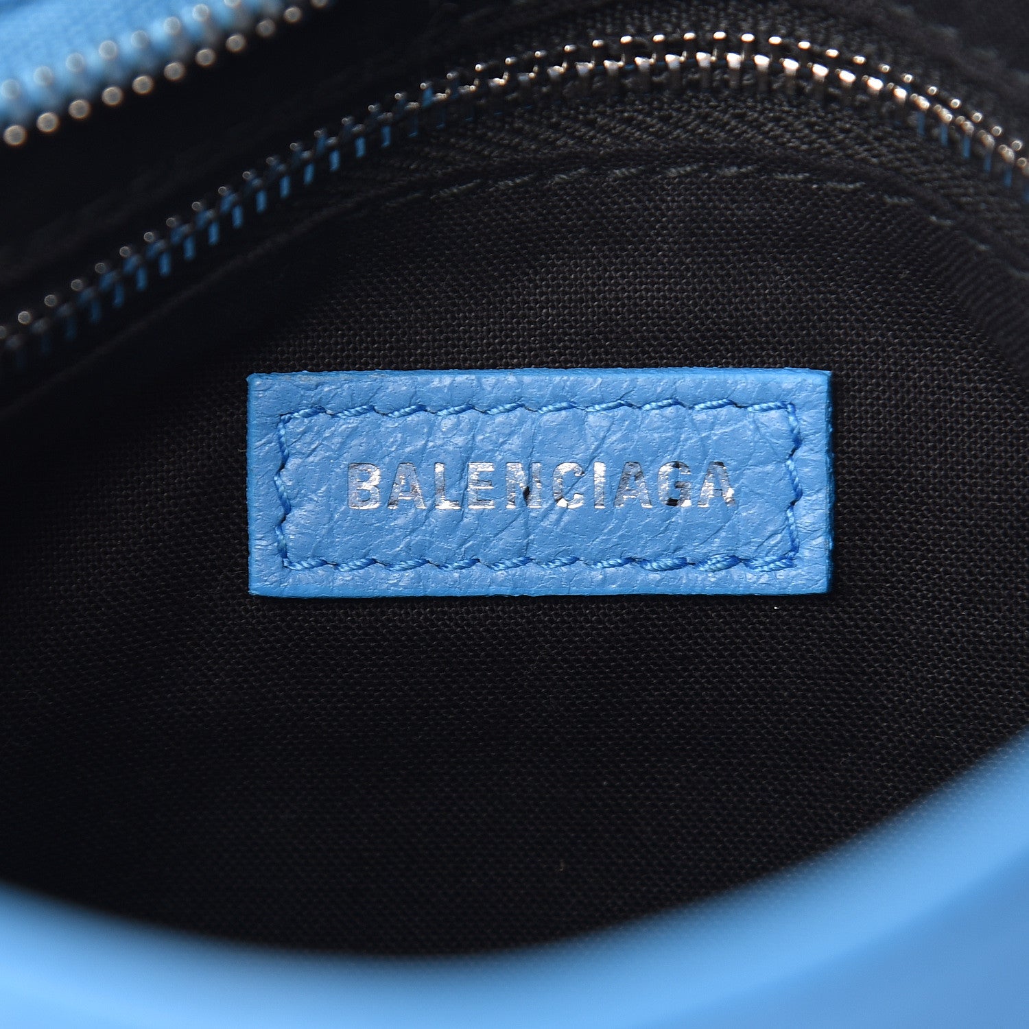 Balenciaga Agneau Classic Silver Hardware Mini City Logo Strap Bleu Turquoise Black 5 of 9
