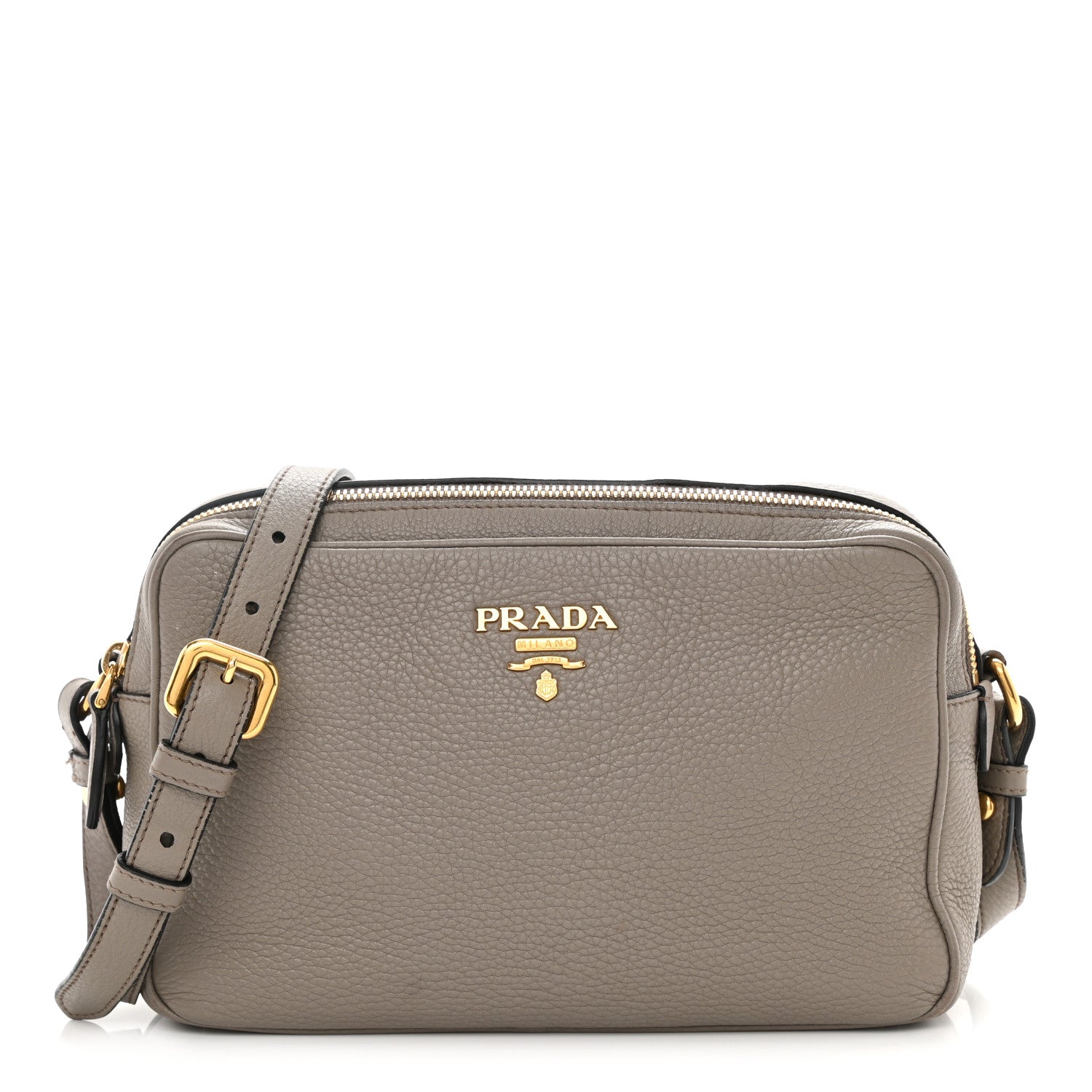Prada Vitello Daino Medium Double Zip Shoulder Bag Argilla 1 of 14