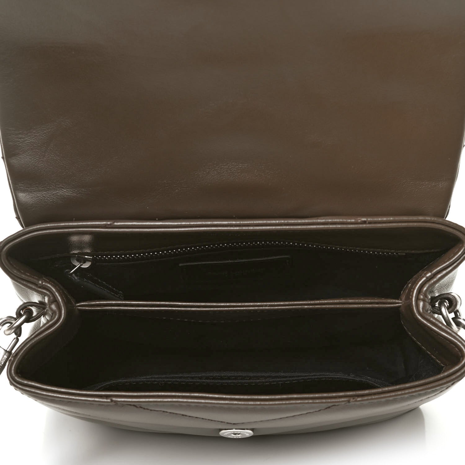 Saint Laurent Calfskin Y Quilted Monogram Toy Loulou Crossbody Bag Faggio 4 of 4