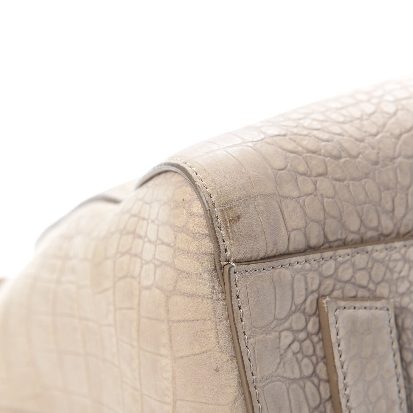 Nubuck Crocodile Embossed Medium Antigona Beige