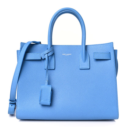 Saint Laurent Grained Calfskin Baby Sac De Jour Blue Clair 1 of 9