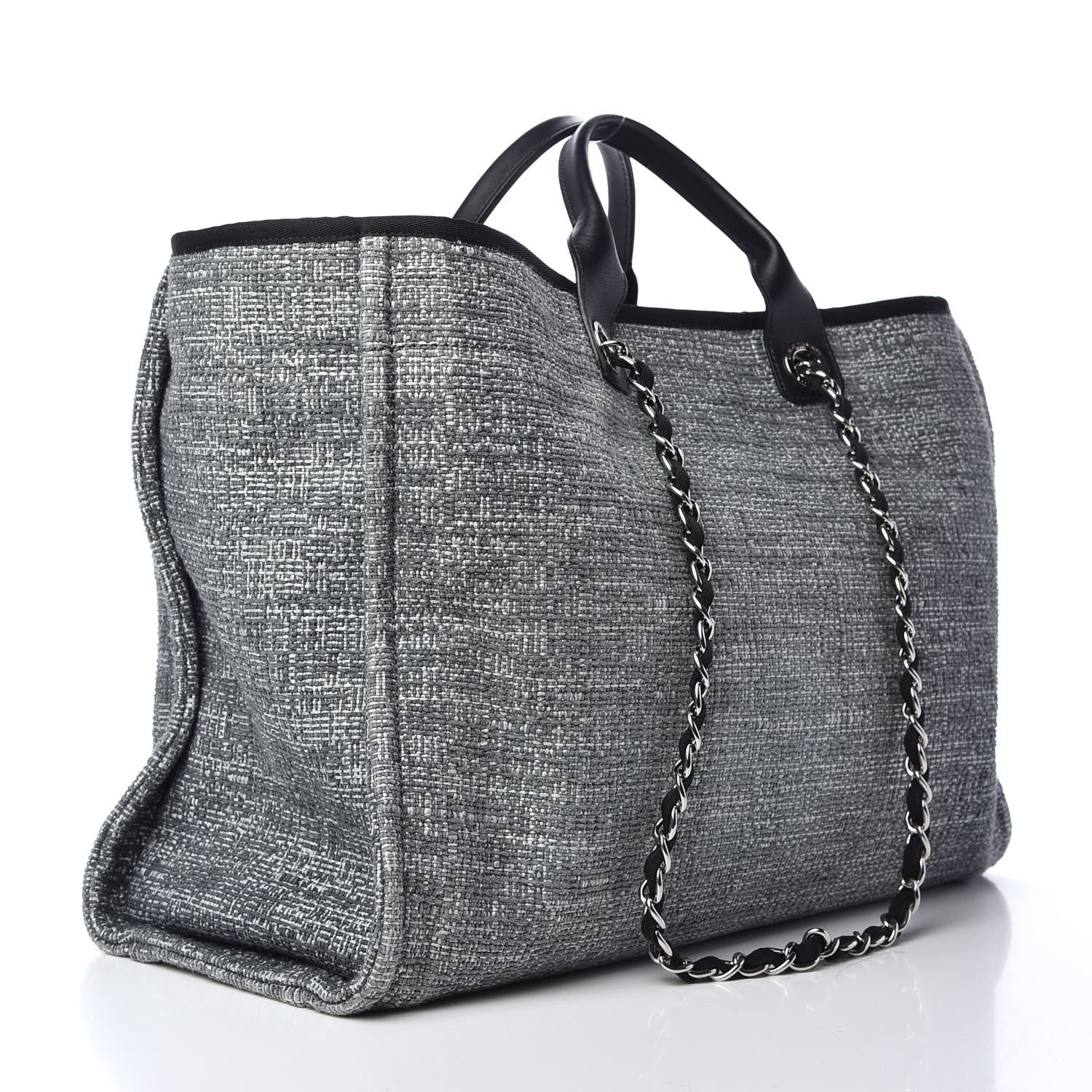 Chanel Canvas Large Deauville Tote Charcoal 3 of 9