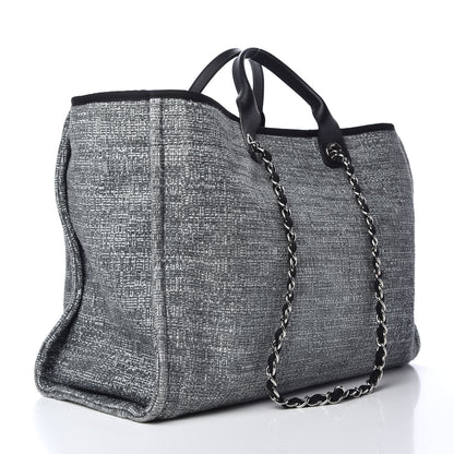 Chanel Canvas Large Deauville Tote Charcoal 3 of 9