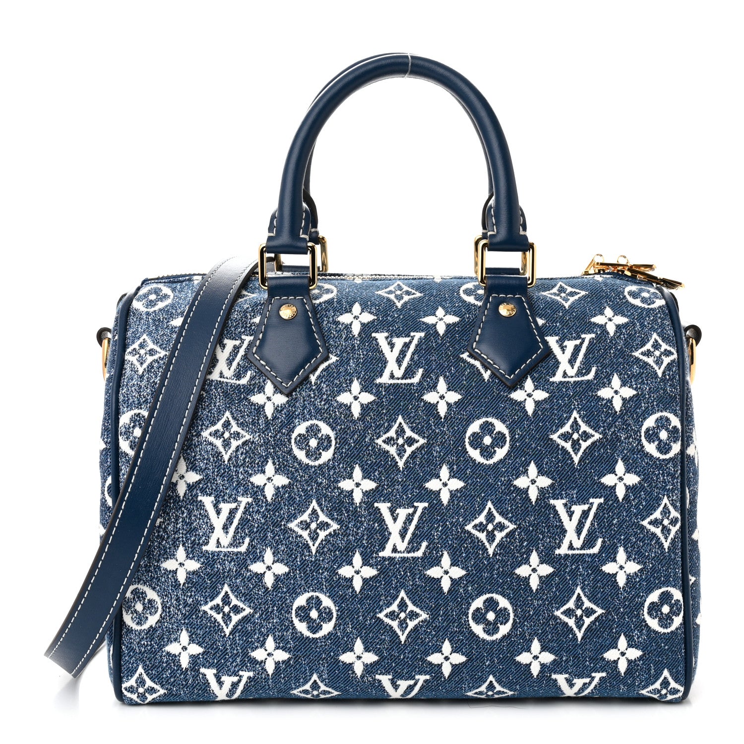 Louis Vuitton Monogram Jacquard Denim Speedy Bandouliere 25 Bleu 1 of 9