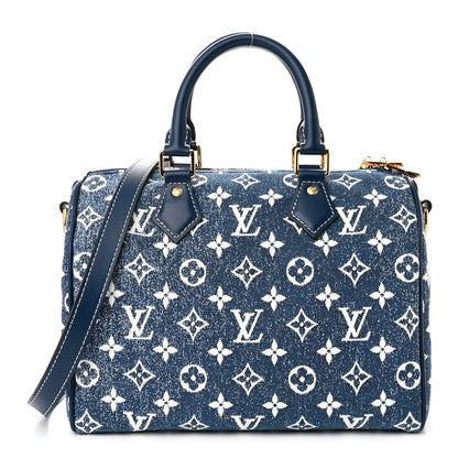 Louis Vuitton Monogram Jacquard Denim Speedy Bandouliere 25 Bleu 1 of 9