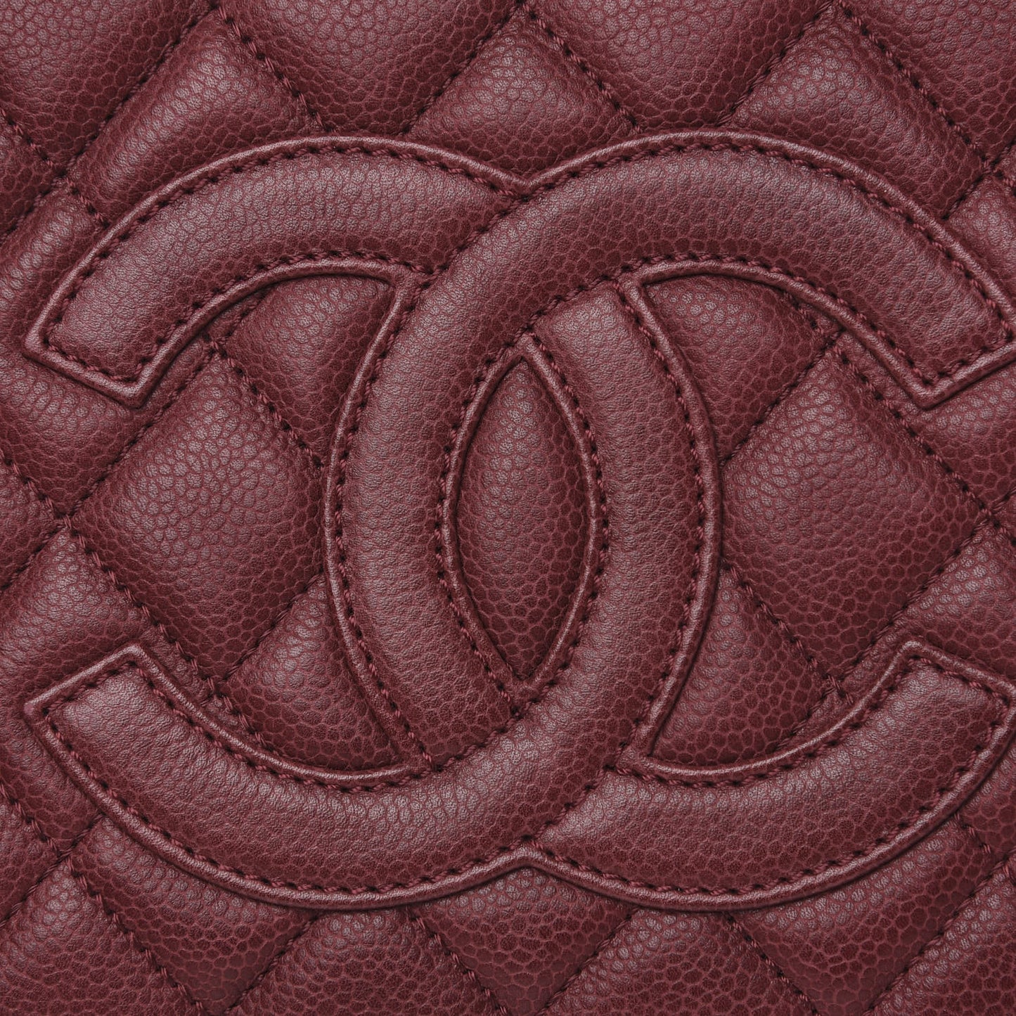 Caviar Quilted Petit Shopping Tote PST Burgundy