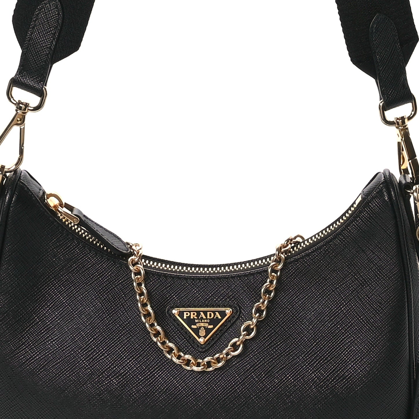 Saffiano Lux Re-Edition 2005 Shoulder Bag Black