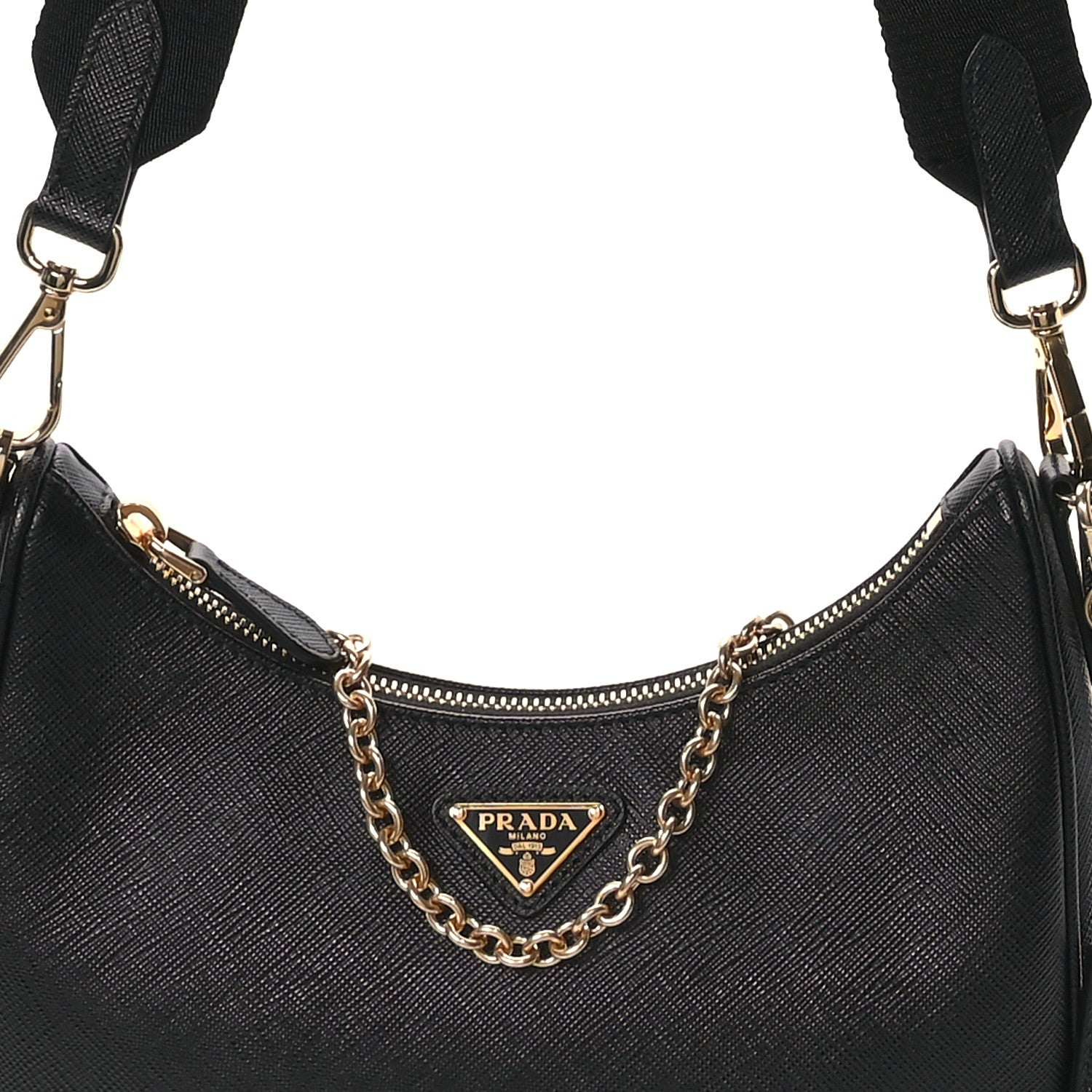 Prada Saffiano Lux Re-Edition 2005 Shoulder Bag Black 9 of 11