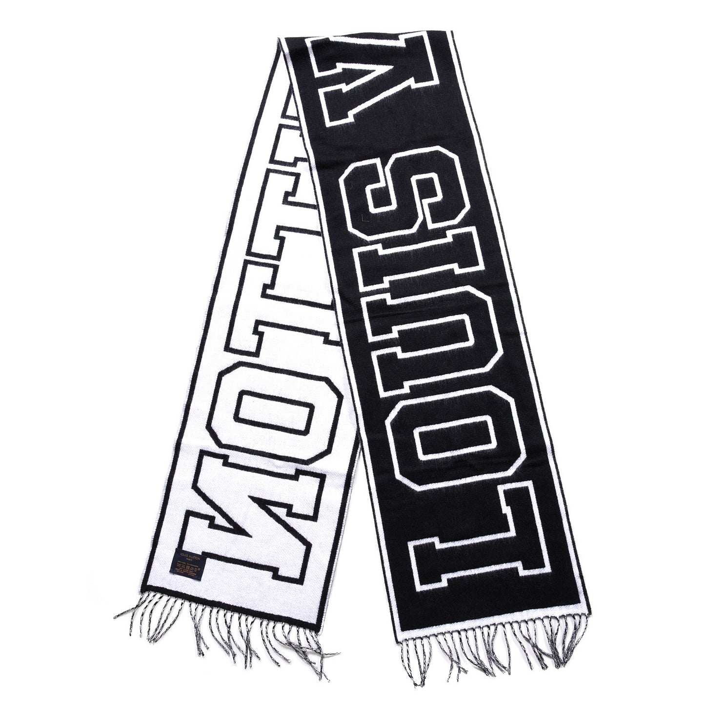 Wool Cashmere Louis City Scarf Black White