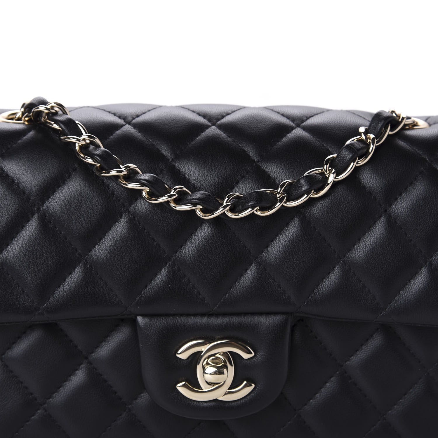 Chanel Lambskin Quilted Mini Rectangular Flap Black 10 of 11