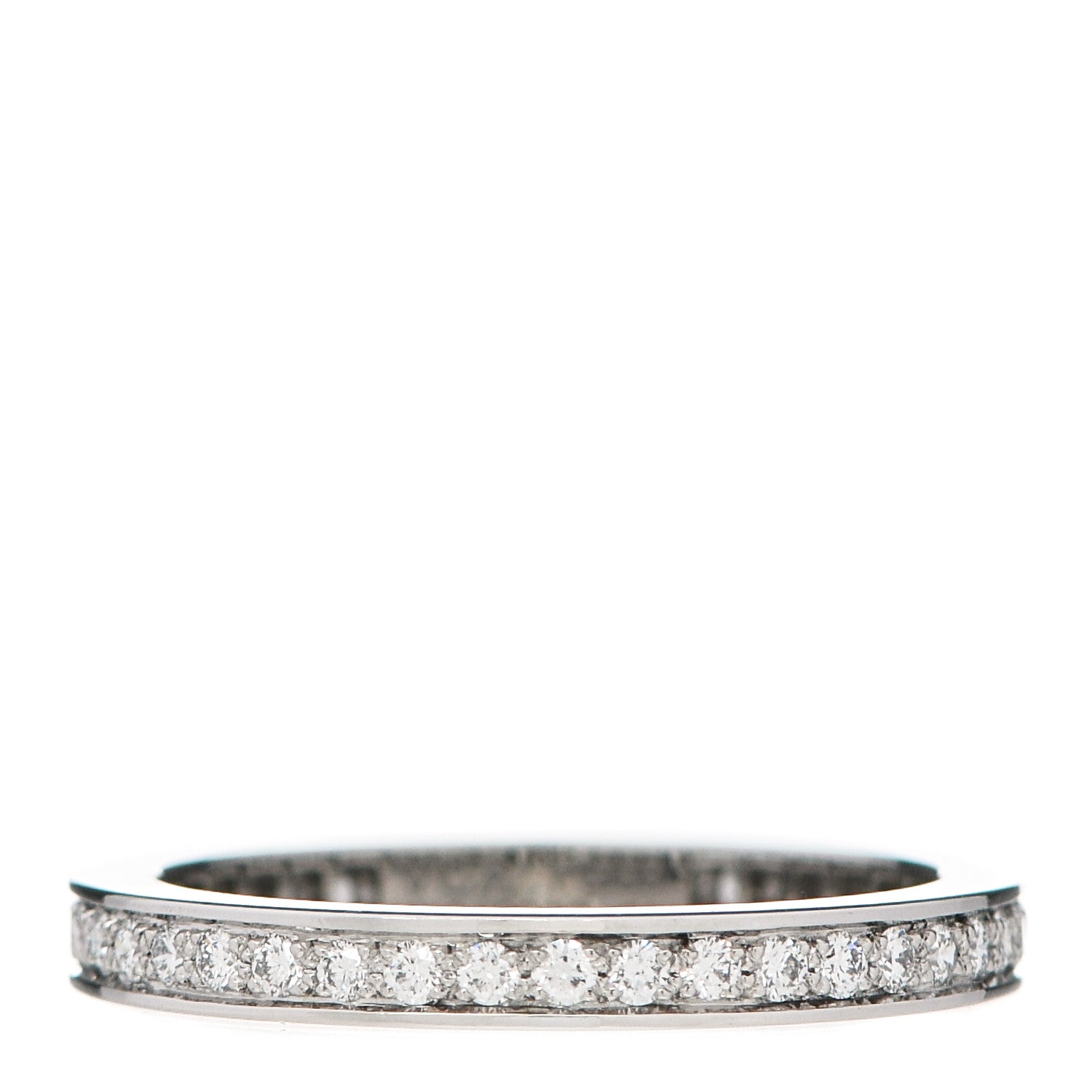 Van Cleef & Arpels Platinum Diamond 2.1mm Romance Wedding Band Ring 50 5.25 1 of 5
