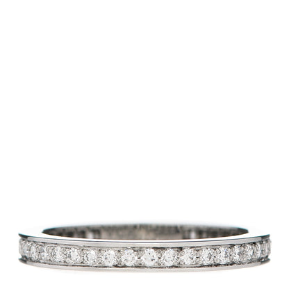 Van Cleef & Arpels Platinum Diamond 2.1mm Romance Wedding Band Ring 50 5.25 1 of 5