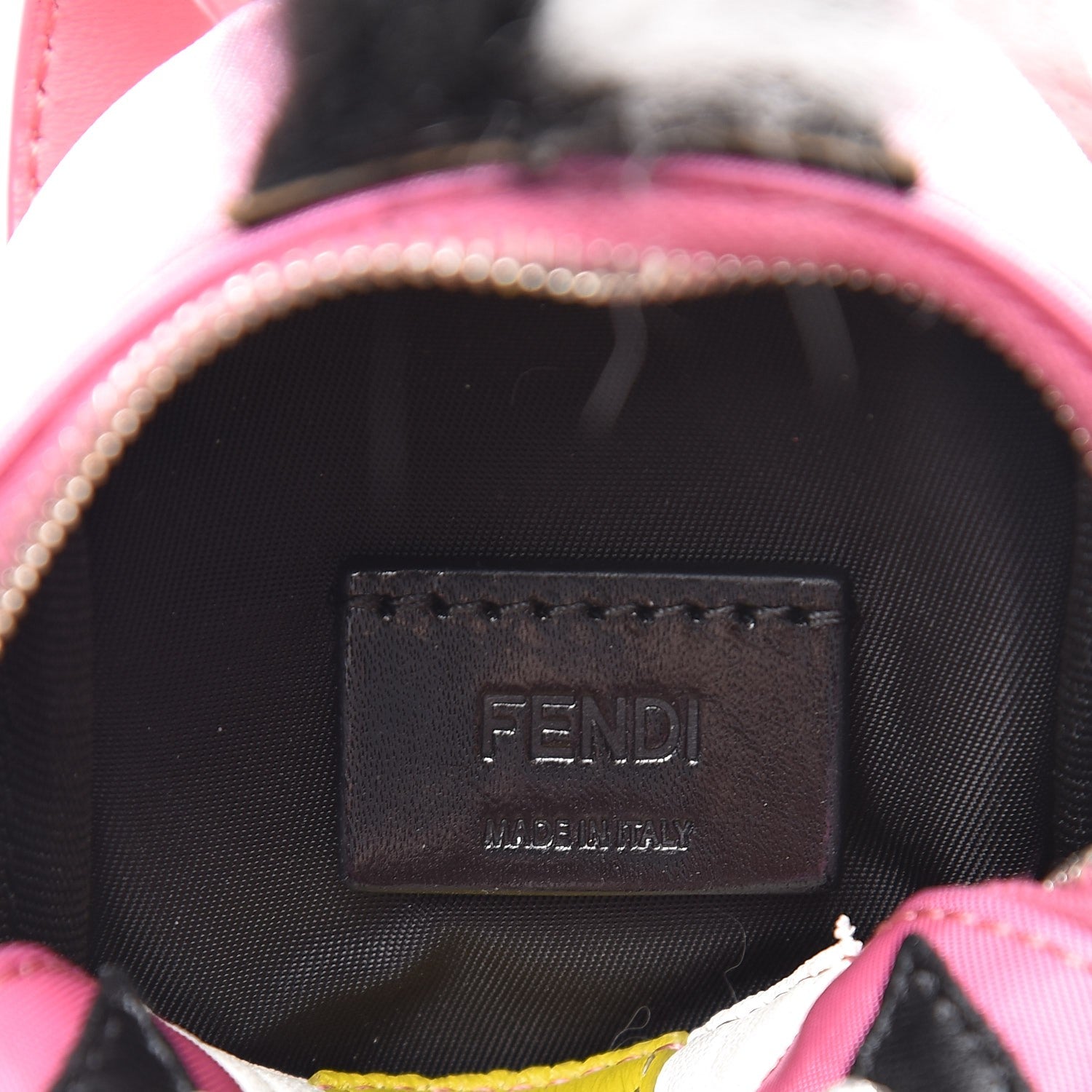Fendi Nylon Shiny Nappa Nutria Fox Fur Monster Eyes Mini Backpack Charm Lollypop Rosa Fluo Multicolor 6 of 7