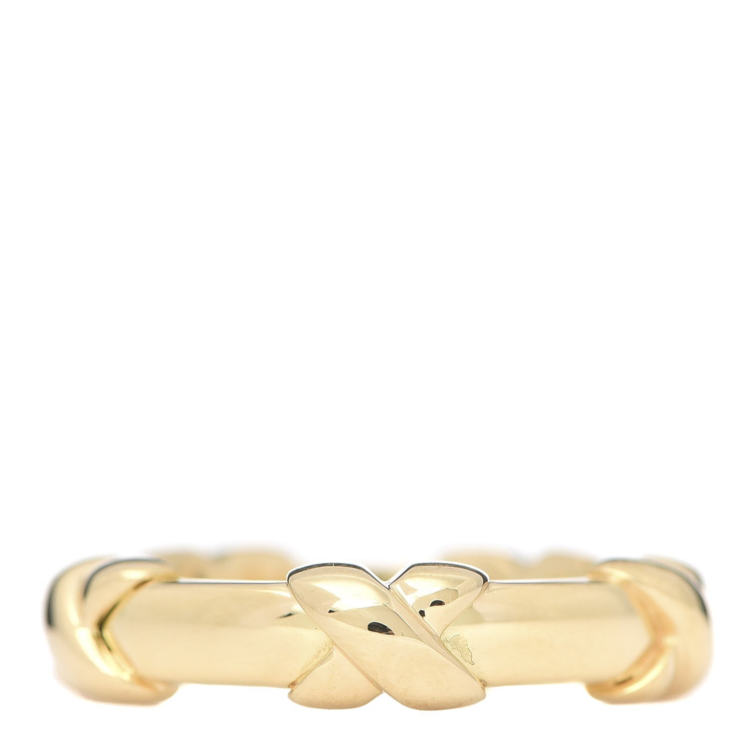 Tiffany 18K Yellow Gold Signature X Band Ring 48 4.5 3 of 5