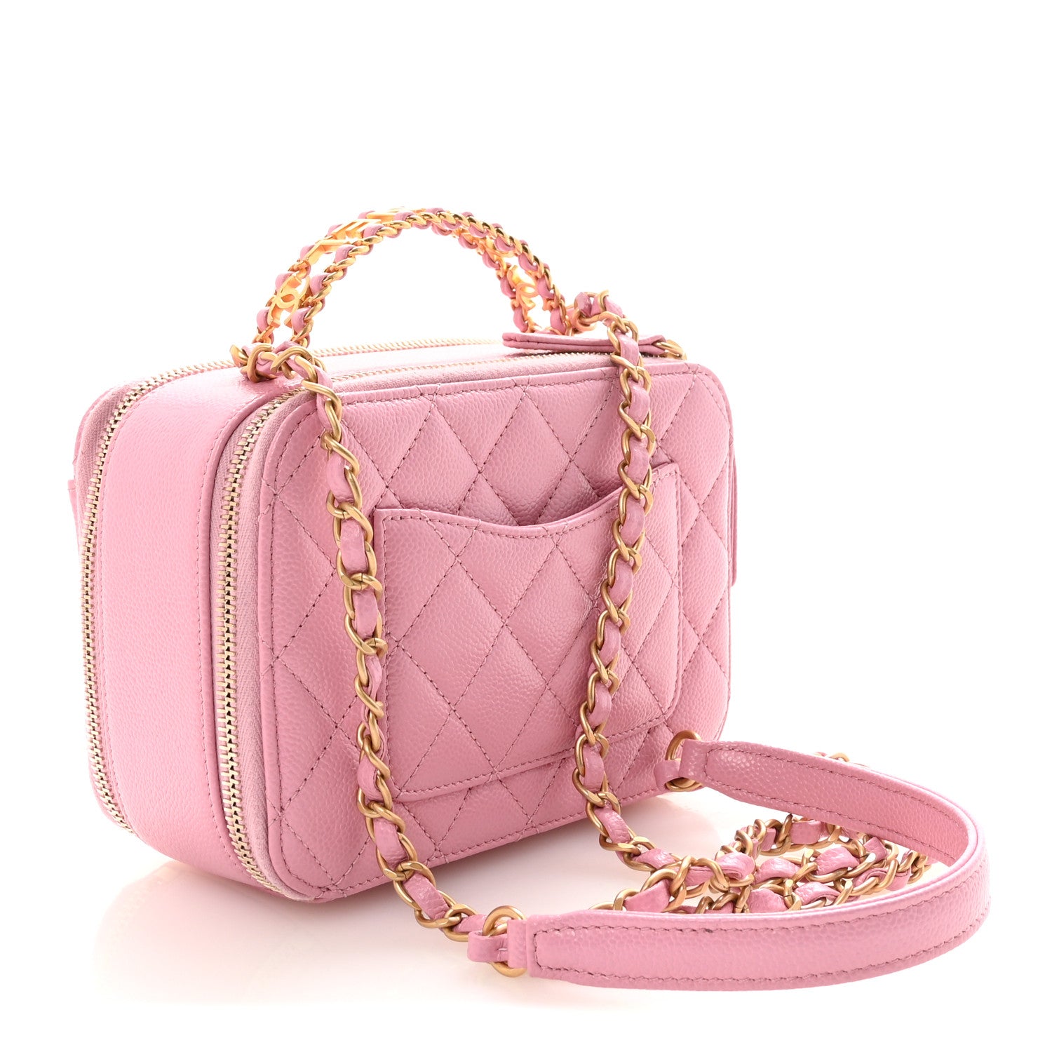 Chanel Caviar Quilted Pick Me Up Mini Vanity Case Pink 3 of 10