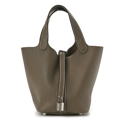 Hermes Taurillon Clemence Picotin Lock 18 PM Etoupe 1 of 10