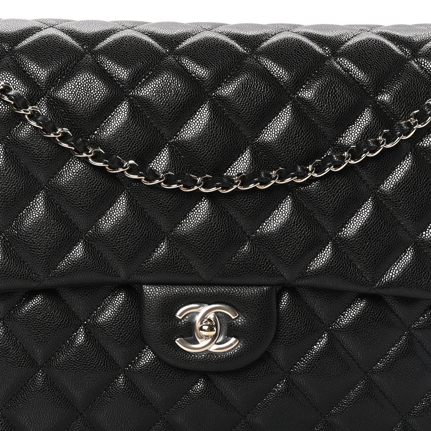 Caviar Quilted XXL Travel Flap Bag Black