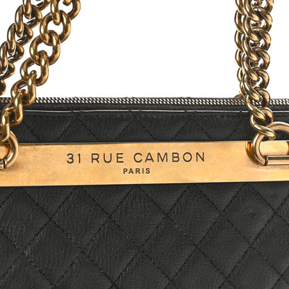 Chanel Goatskin Quilted Rita Shopping Tote Black 10 of 10